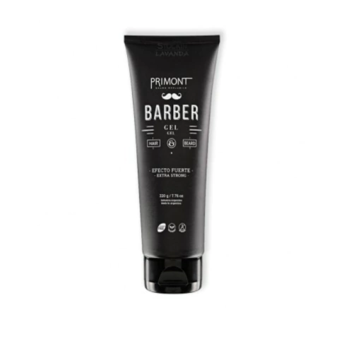 PRIMONT BARBER GEL EXTRA FUERTE PARA BARBA Y CABELLO X 220G (7798151507525)