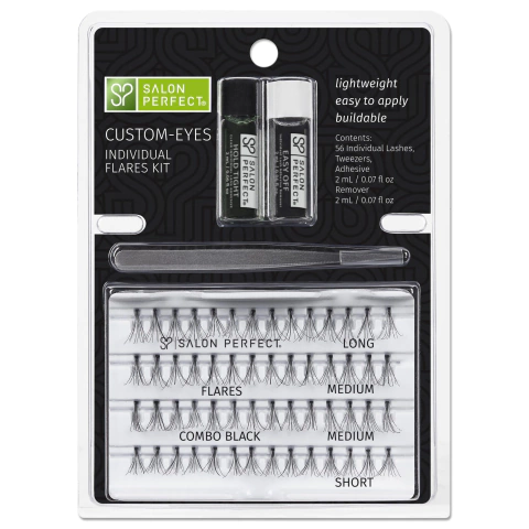 SALON PERFECT KIT DE PESTAÑAS - 3 MEDIDAS, PEGAMENTO, REMOVEDOR Y PINZA (078462470556)