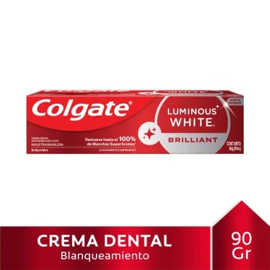 COLGATE CREMA DENTAL LUMIOUS WHITE BRILLANT X 90G (7891024123027)