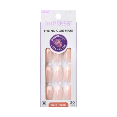 IMPRESS UÑAS ADHESIVAS X 30U - BARE FRENCH IFB02 (731509913859)
