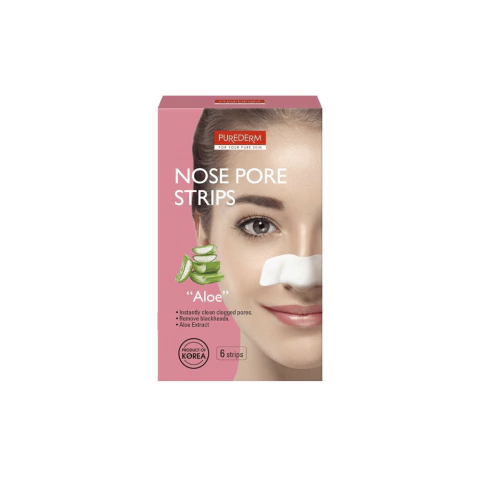 PUREDERM NOSE PORE STRIPS ALOE X 6 UNIDADES (8809052586546)