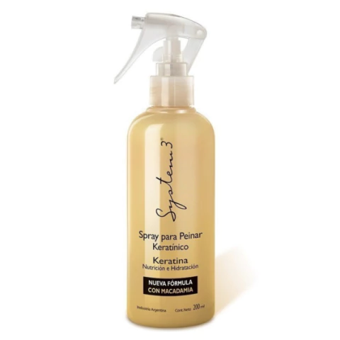 SYSTEM 3 SPRAY PARA PEINAR KERATÍNICO NUTRICIÓN E HIDRATACIÓN X 200ML (7794260000025)