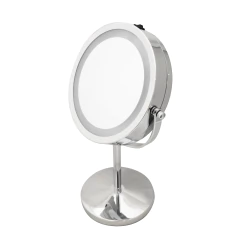 JESSAMY ESPEJO LED REDONDO DE METAL MOVIBLE CON PIE 5X E163 (7794922566173)