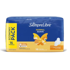 SIEMPRE LIBRE TOALLAS FEMENINAS NORMAL SUAVE CON ALAS X 16 UN (7790010002721)