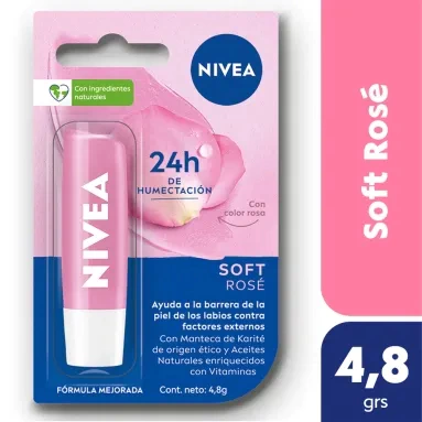 NIVEA LABIAL 24Hs DE HUMECTACIÓN - SOFT ROSÉ (4006000005492)