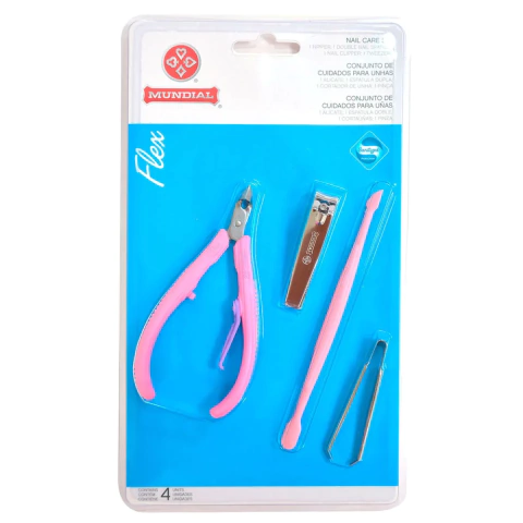 MUNDIAL FLEX ALICATE NAIL CARE SET KIT CUIDADO PARA UÑAS (4 PIEZAS) W154 (7891060836363)