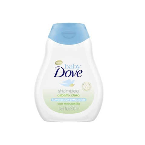 DOVE BABY SHAMPOO CABELLO CLARO HUMECTACIÓN ENRIQUECIDA CON MANZANILLA X 200ML (7891150045316)