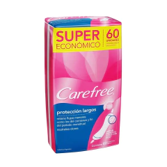 CAREFREE PROTECTORES DIARIOS RETENCIÓN 100% X 60 UNIDADES - LARGOS (7790010002325)