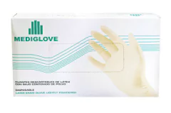 MEDIGLOVE CAJA DE GUANTES LÁTEX X 100 UNIDADES - MEDIUM (7798188570219)