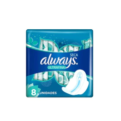 ALWAYS TOALLAS FEMENINAS ULTRAFINA X 8 UNIDADES (7501065922755)