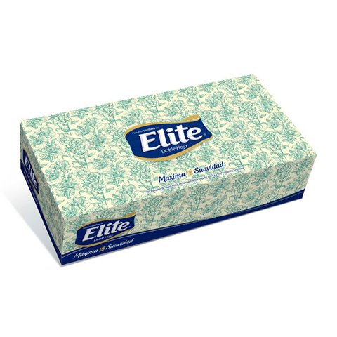 ELITE 100 PAÑUELOS DESCARTABLES DOBLE HOJA DE 22CM X 21CM CAJA GRANDE (7790250054276)