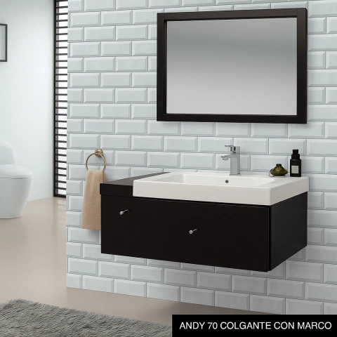 Mueble De Baño Colgante Andy Wengue 70cm - Marmoreo - comprar online