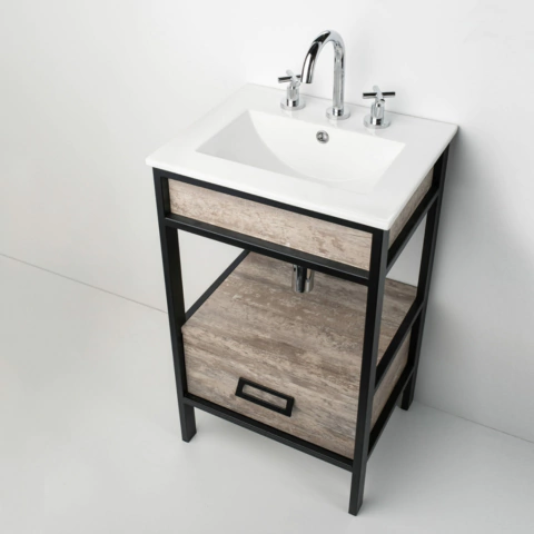 Mueble De Baño De Pie Iron 50x40cm Vintage - Campi