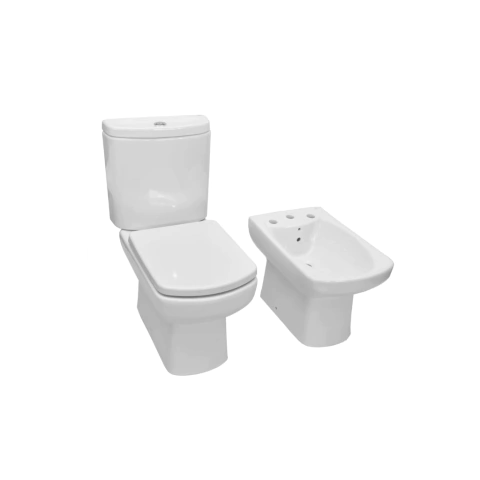 Inodoro Largo + Deposito de apoyar dual + Bidet + Tapa Dama Senso - Roca