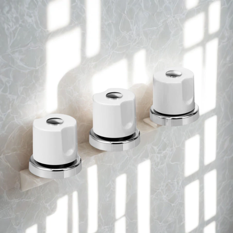 Griferia Bidet con transferencia Laza Blanco/ Cromo - Peirano - comprar online