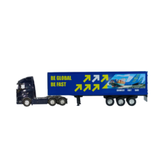 Caminhão Volvo Baú 1:64 Welly Azul - comprar online