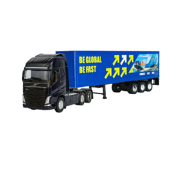 Caminhão Volvo Baú 1:64 Welly Azul