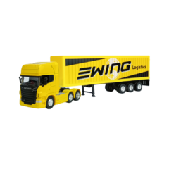 Caminhão Scania Baú 1:64 Welly Amarela