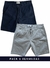 Pack x2 Bermudas de gabardina Azul Marino y Gris perla