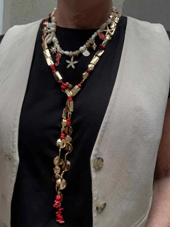 Corbatero rojo y dorado - El Mercadito de Accesorios