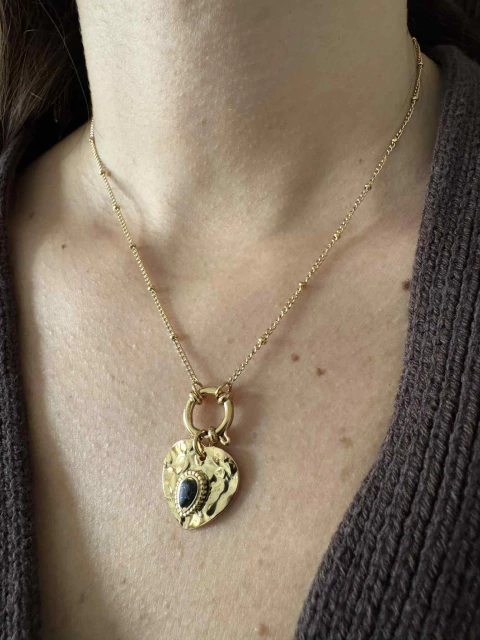 Collar con dije corazon Murat acero gold