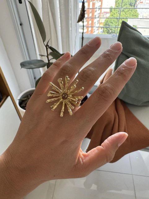 Anillo Ajustable Estrella acero gold