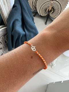 Pulsera plata y cristales naranja - buy online