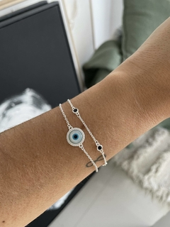 Pulsera ojito en Pave doble