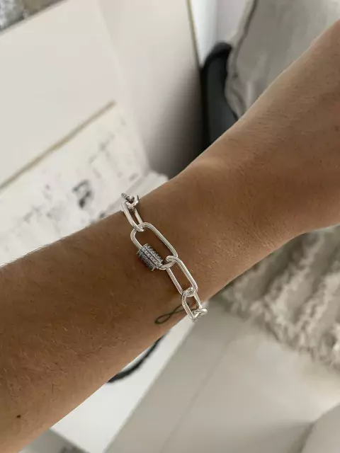 Pulsera eslabnes Me con cierre Pave