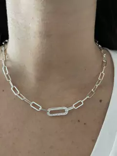 Collar eslabones y central Pave