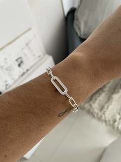 Pulsera eslabon central pave