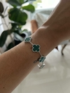 Pulsera cuatro treboles verde