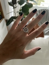 ANILLO DOBLE CIRCULO PAVE