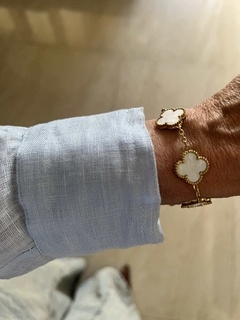 Pulsera trebol blanco gold - buy online