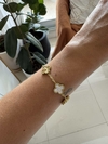 Pulsera trebol blanco combinado