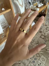 Anillo con circulos de pave acero gold