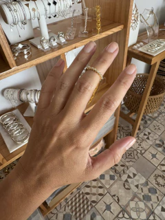 Anillo midi Lor acero gold