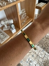 Esclava baguette con verde acero gold