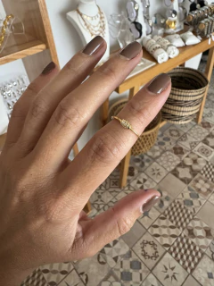 Anillo resorte midi acero gold