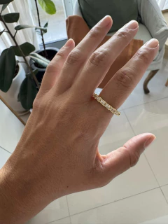 Anillo Amparo acero gold