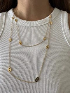 Collar Lucy largo acero gold
