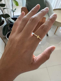 Anillo Lemque acero gold