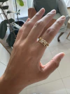 Anillo muchos corazones pave acero gold