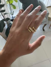 Anillo Clavo con pave acero gold