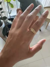 Anillo hojitas acero gold