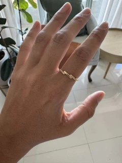 Anillo zig zag acero gold - comprar online