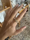 Anillo herraduras y pave regulable acero gold