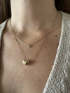 Collar doble con pave acero gold - comprar online