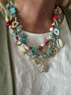 Collar con boquita y dijes on internet