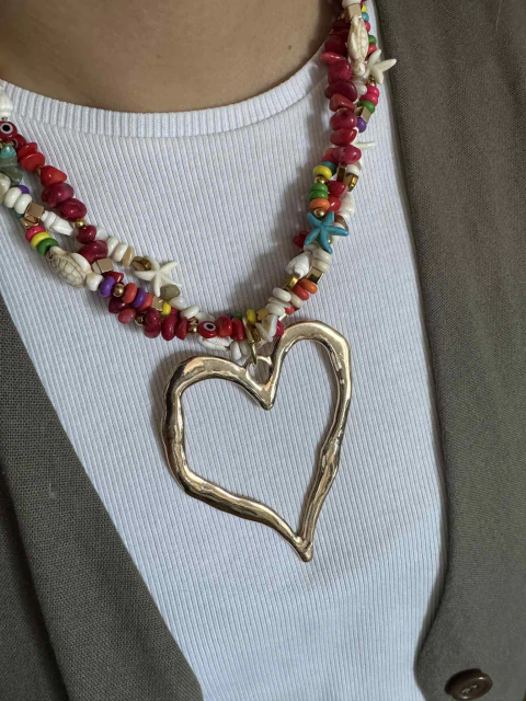 Colllar triple con corazon